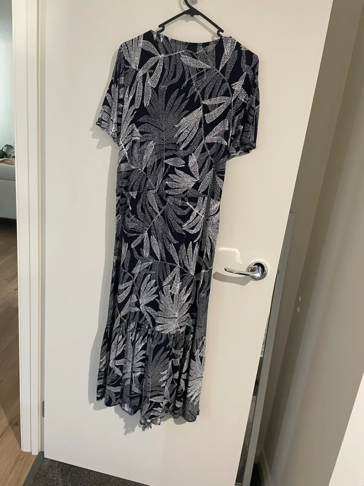 Beach Cover-up Dress Navy/White Lead Print Size 14/16 – photo 6