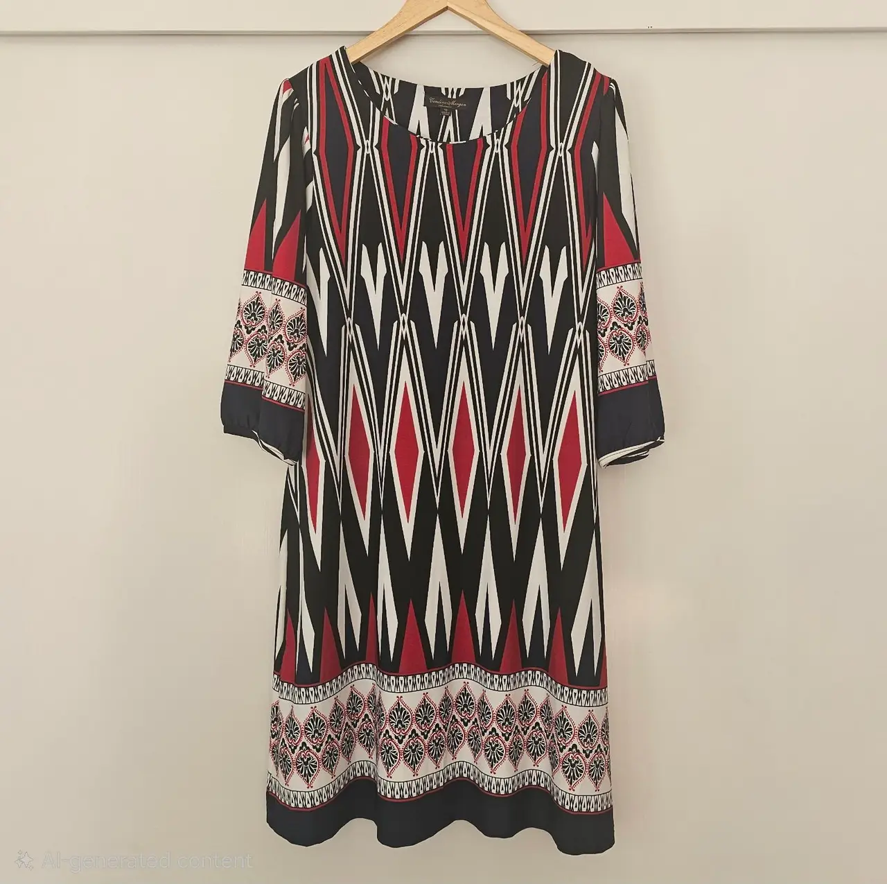 Caroline Morgan Geometric Print Knee-Length Dress | Size 10 – photo 8
