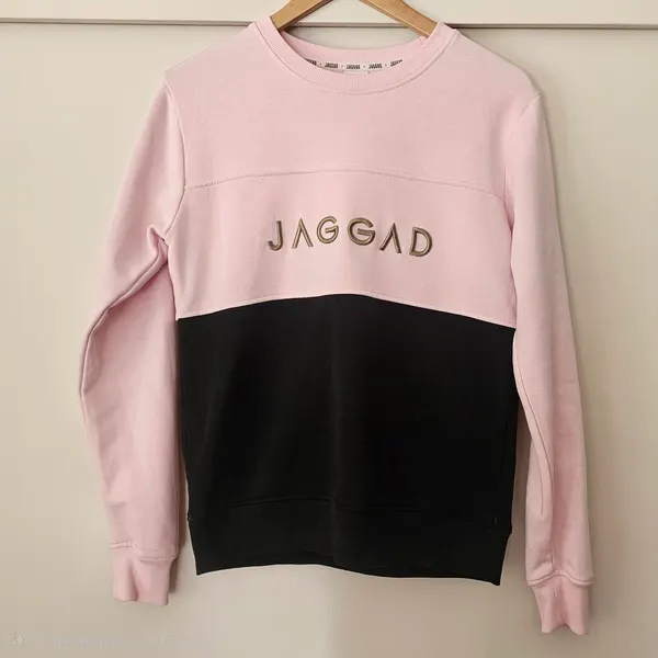 JAGGAD Vermont Colorblock Crewneck Sweater Jumper – Pink / Black XS