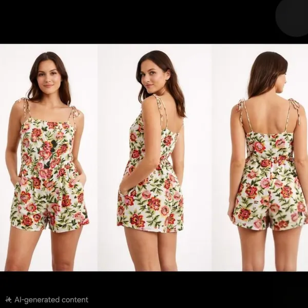 Floral camisole playsuit (or romper) from the brand Valleygirl. Size 10.