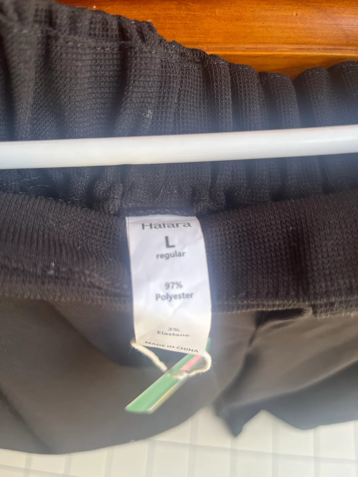 NWT Halara Textured Elastic-Waist Casual Pants / Trousers - Black - Size L Regul – photo 3