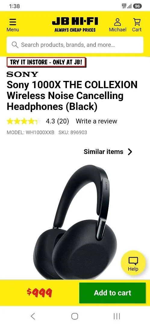 Sony wh-1000xx the collexion headphones black as new in box $999rrp – photo 2