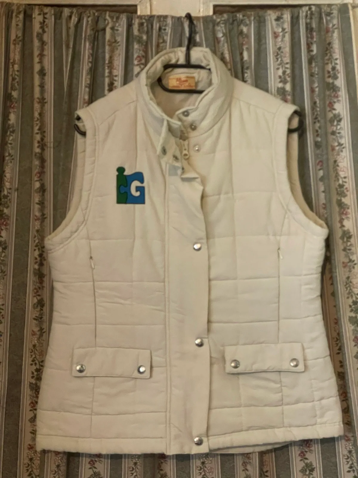R.M. Williams Womens Quilted Vest Size 12 Cream Country Equestrian — photo 2