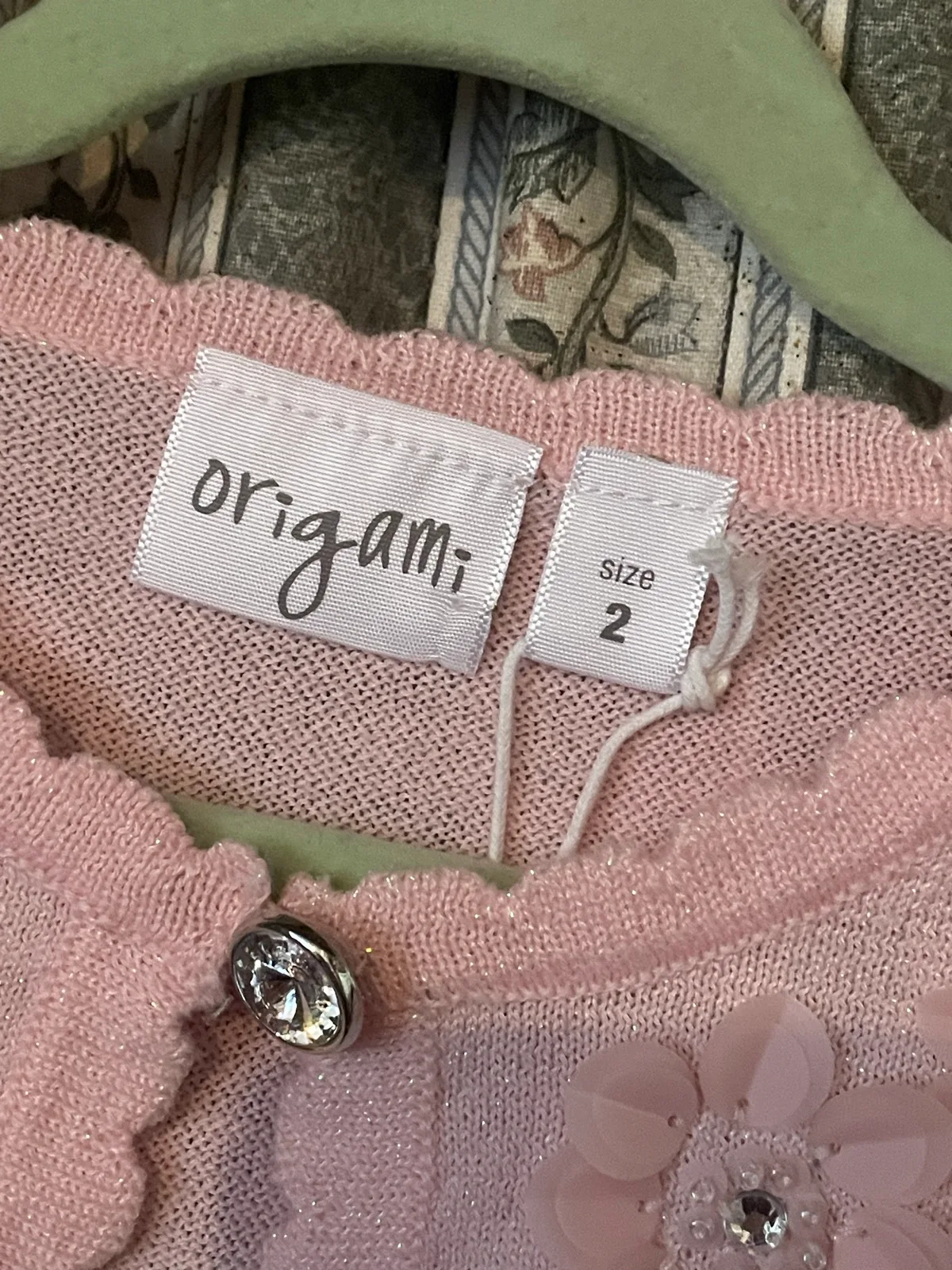 Origami Girls Pink Sparkle Bolero Cardigan – Size 2 – NEW WITH TAGS — photo 3