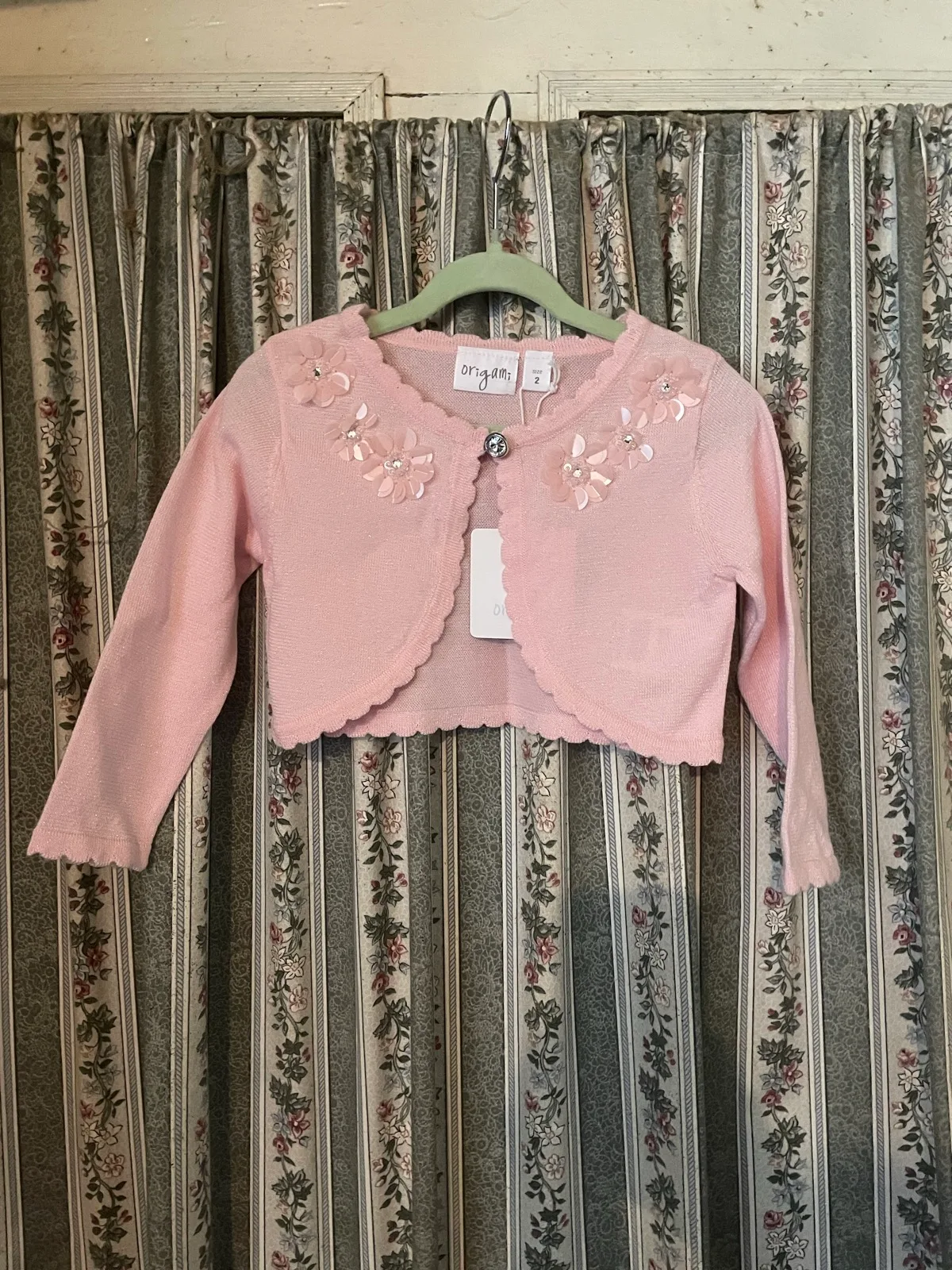 Origami Girls Pink Sparkle Bolero Cardigan – Size 2 – NEW WITH TAGS — photo 4