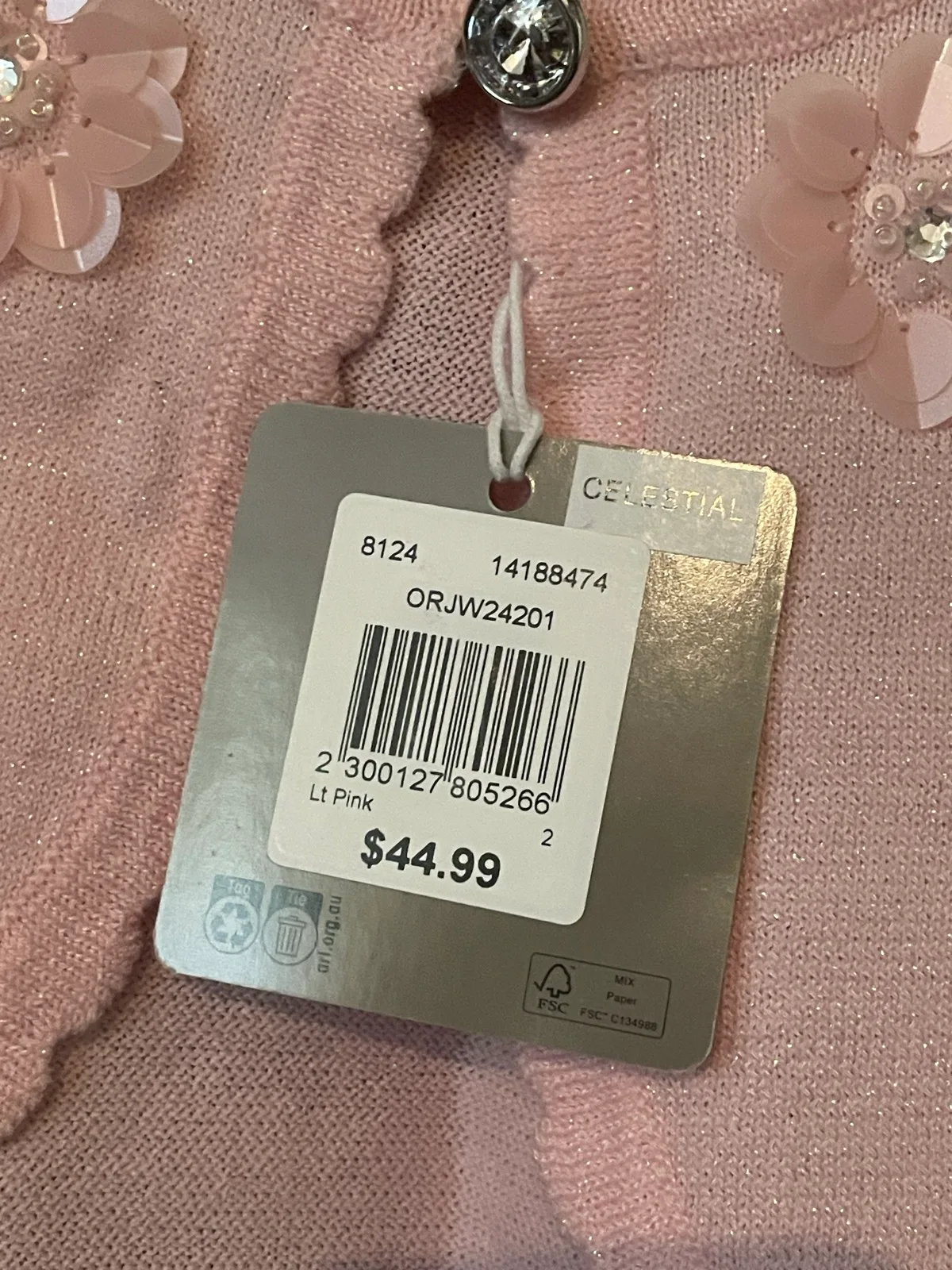 Origami Girls Pink Sparkle Bolero Cardigan – Size 2 – NEW WITH TAGS — photo 2