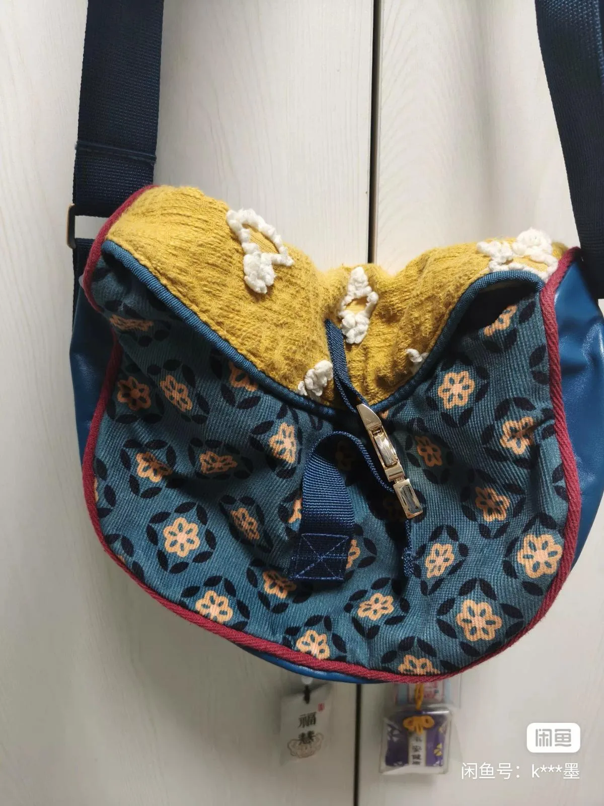 Design house brand Blue floral print crossbody bag — photo 2