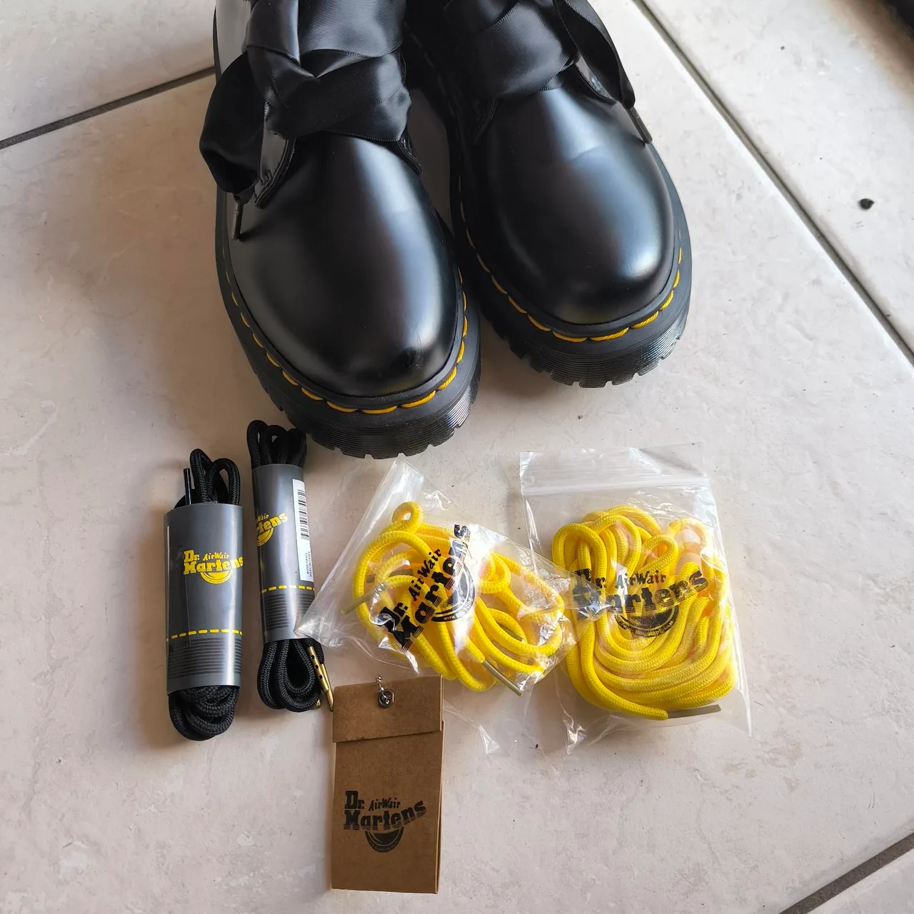 Black Dr. Martens Mary Jane shoes with bow detail – photo 6