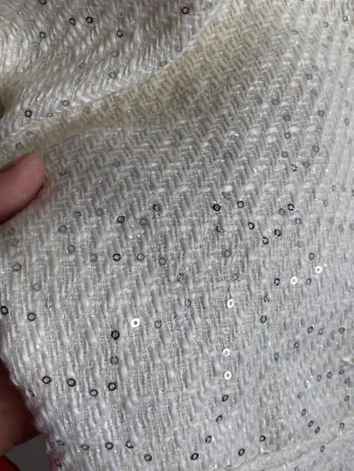 Pearl white tweed coat brand new never used — photo 3