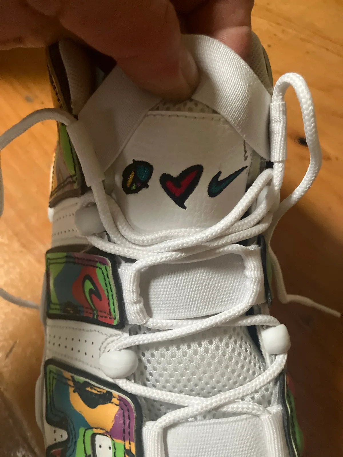 . PRICE NEG…Nike Air More Uptempo Peace, Love, Basketball Shoes. Size 11.5 – photo 8