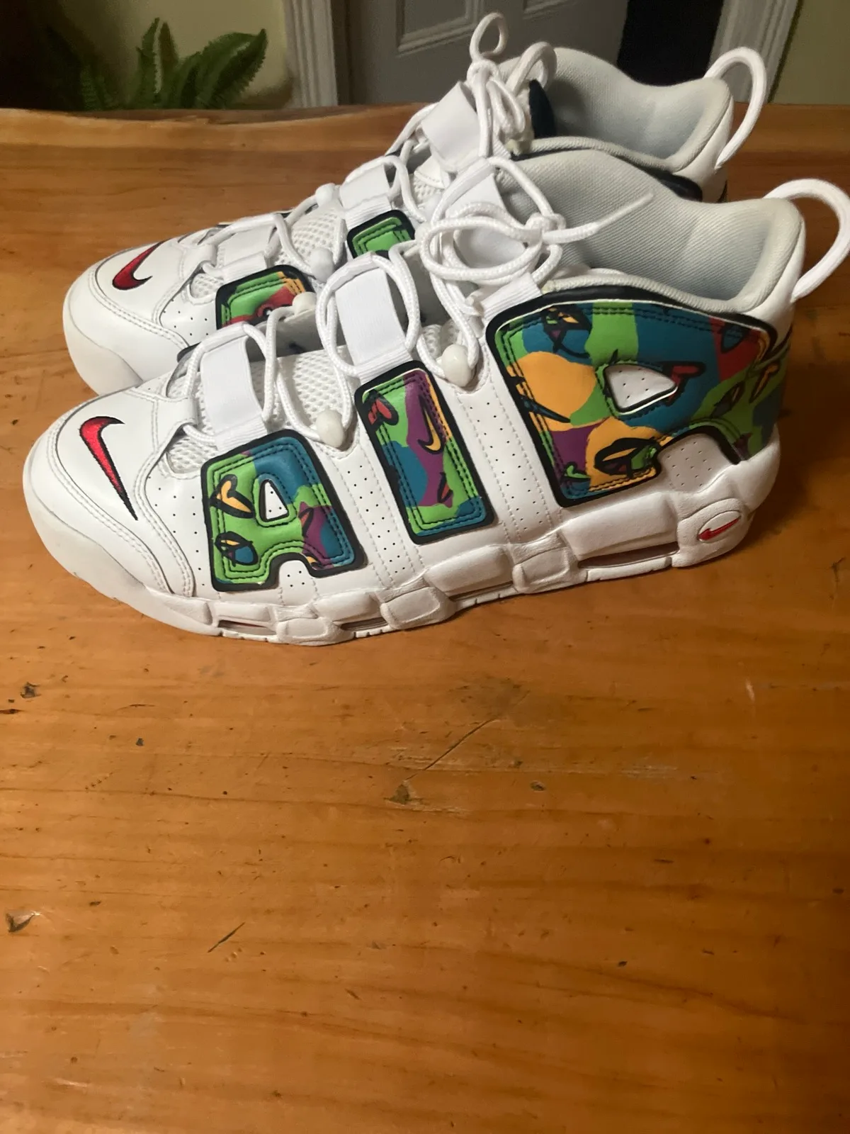 . PRICE NEG…Nike Air More Uptempo Peace, Love, Basketball Shoes. Size 11.5 – photo 3