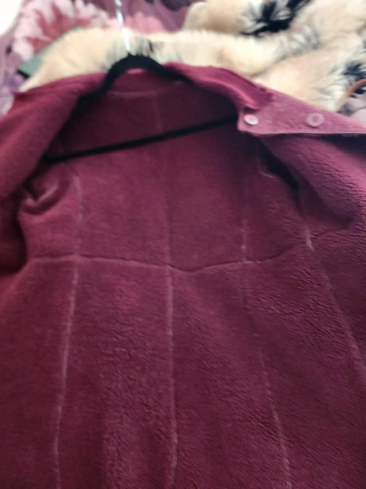 Vintage burgundy sheep skin coat size med – photo 5
