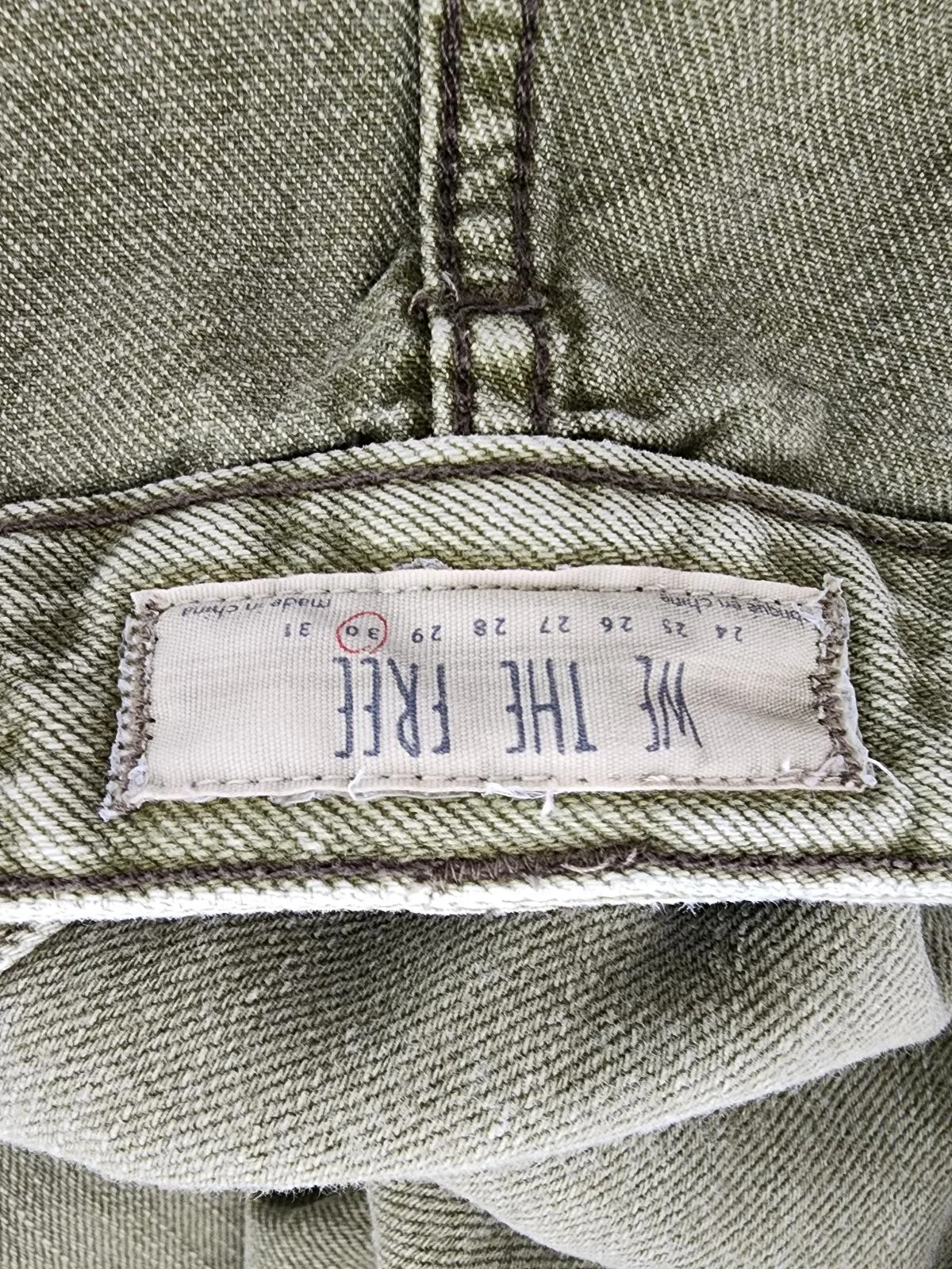 Free people size 30 green demin wide leg pant – photo 7