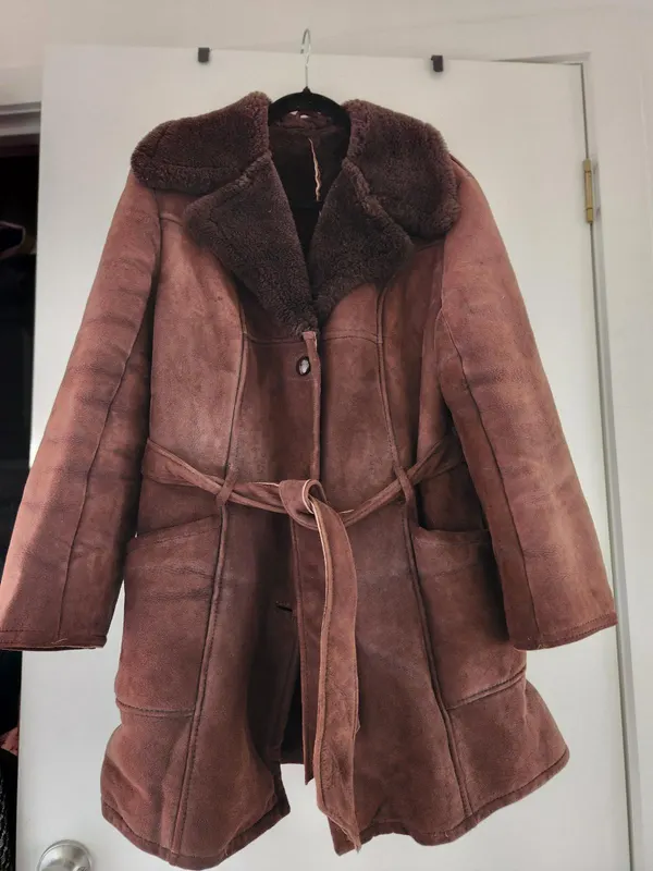 Vintage Britain size med sheepskin brown coat