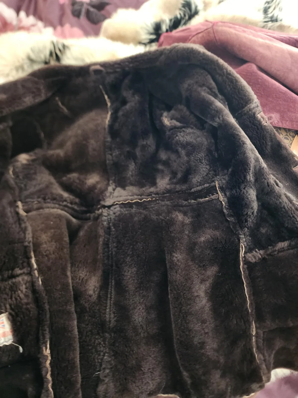 Vintage Britain size med sheepskin brown coat – photo 6