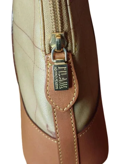 Alviero Martini 1a Classe Geo Map Canvas Leather Shoulder Straps Handbag – photo 2