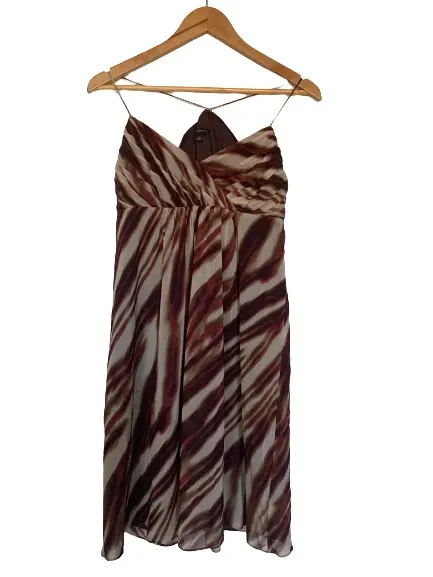 Ann Taylor Sz 10 US/14 AUS Multicoloured Spaghetti Straps Silk Blend Dress