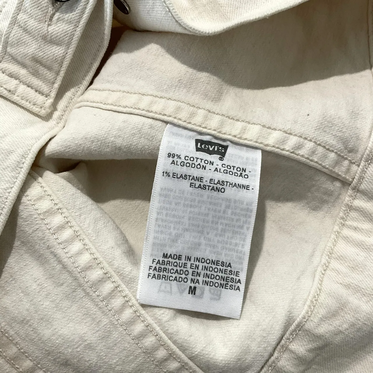 Levi's Shrunken Vtg Style '90s White Denim Cropped Cotton Trucker Vest Size M — photo 5