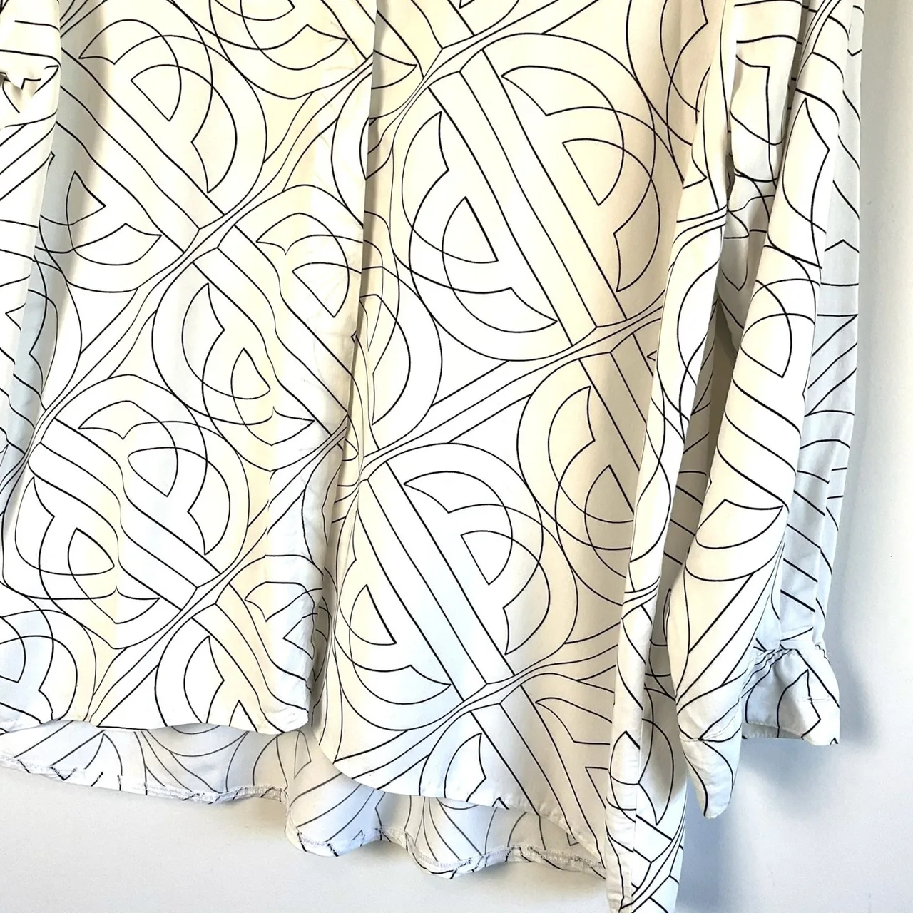 Vintage Gerry Weber Mod Arch Graphic Pattern Button Up Blouse Top Size 14 — photo 2