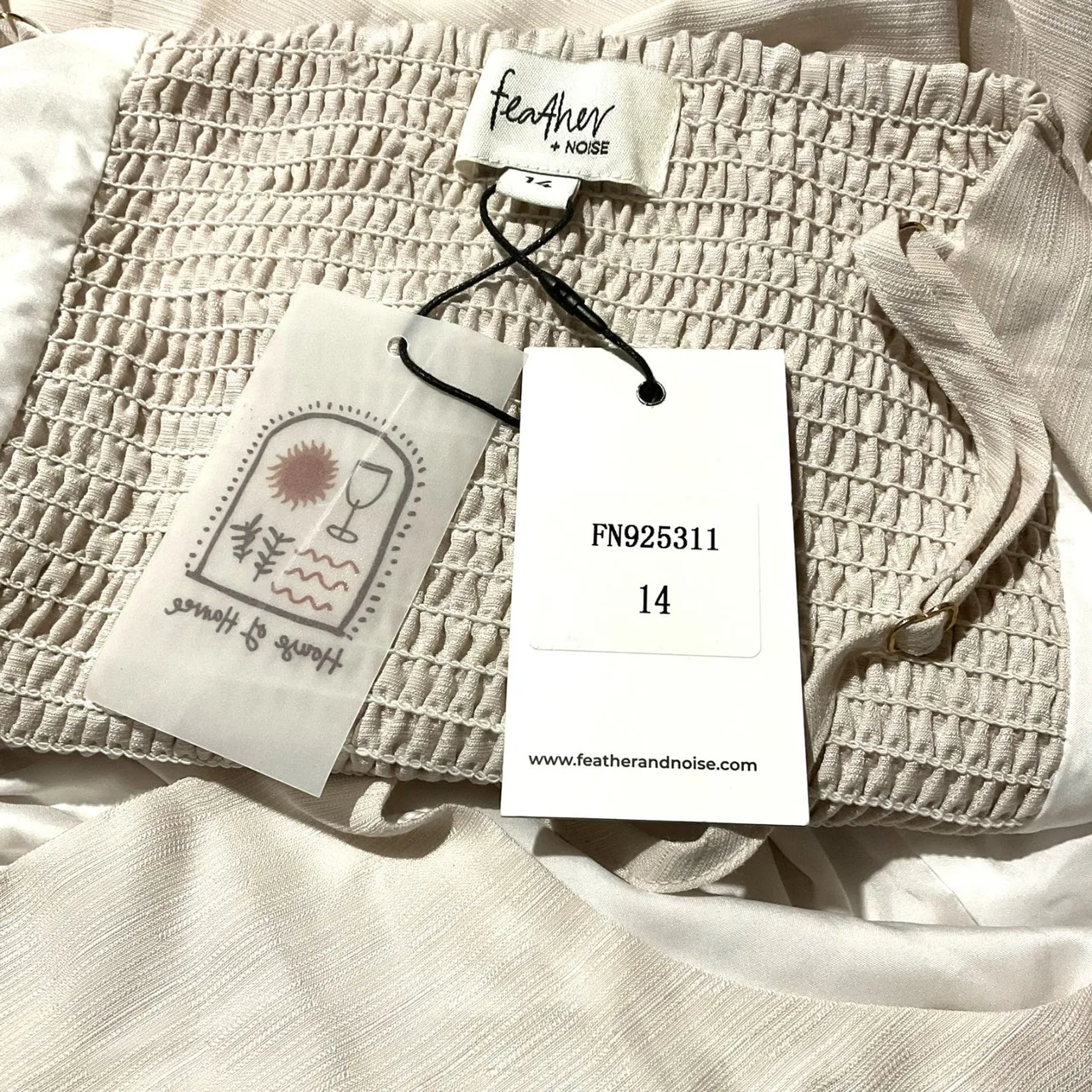 BNWT Feather & Noise Eighty Percent Willow Rae Linen Blend Maxi Dress Beige — photo 2