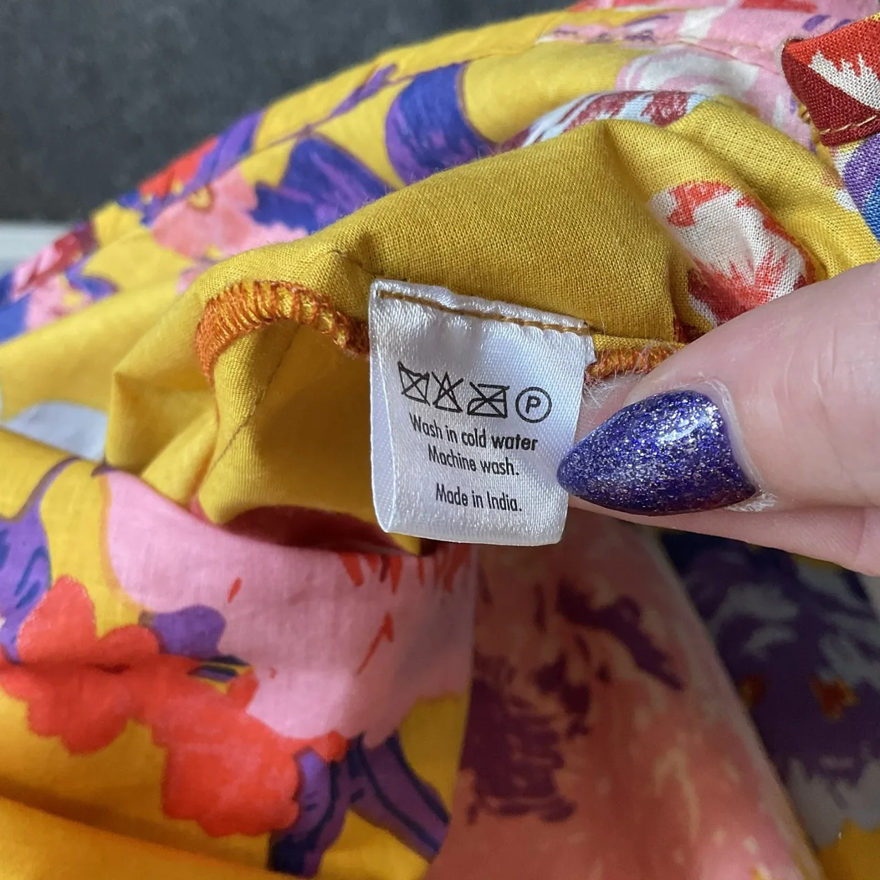 Linen Connections Craftluxe Sunset Floral Cotton Maxi Dress Yellow Boho Sz L/XL — photo 5