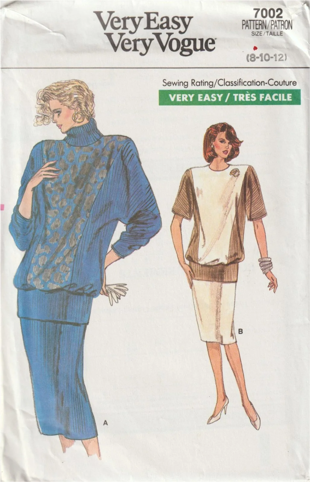 Vogue 7002 Vintage Knit Top Skirt Dress Pattern Uncut OOP — photo 2