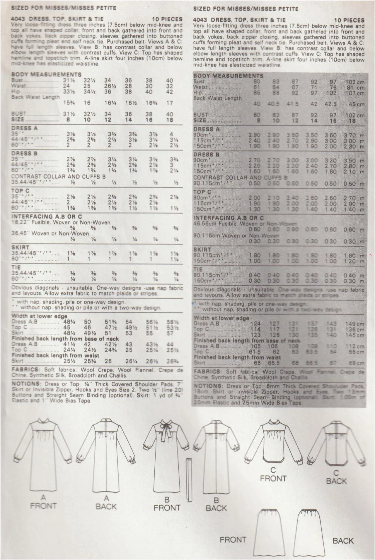 Butterick 4043 Timeless Fashion 4-Hours Vintage Dress & Top/Skirt Sewing Pattern — photo 3
