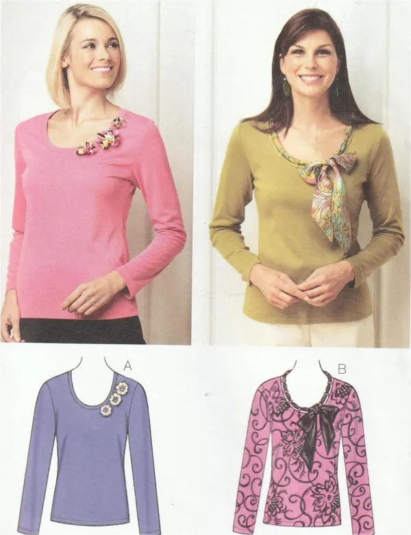 Kwik Sew 3741 Misses Knit Top Sewing Pattern Size XS-XL Uncut