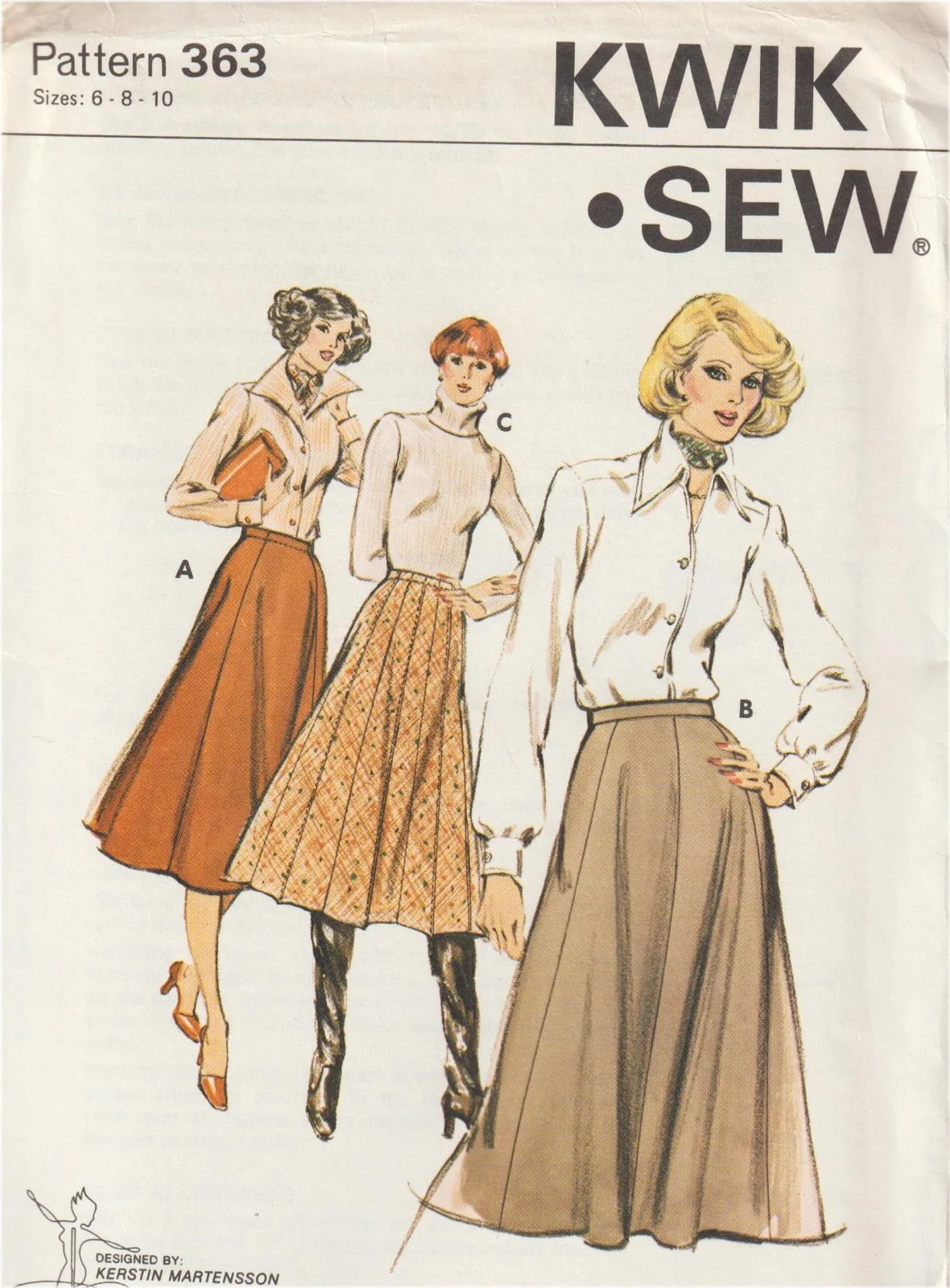 Kwik Sew 363 Vintage Gored Skirts Sewing Pattern Size 6-10 Uncut — photo 2