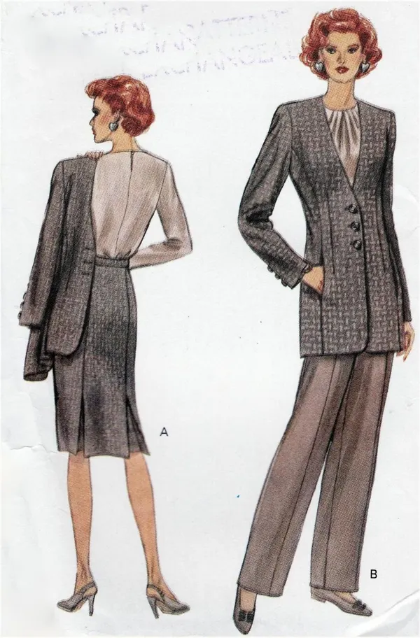 Vogue 8888 Tailored Jacket Skirt Pants Suit Pattern Size 6-10 Uncut OOP