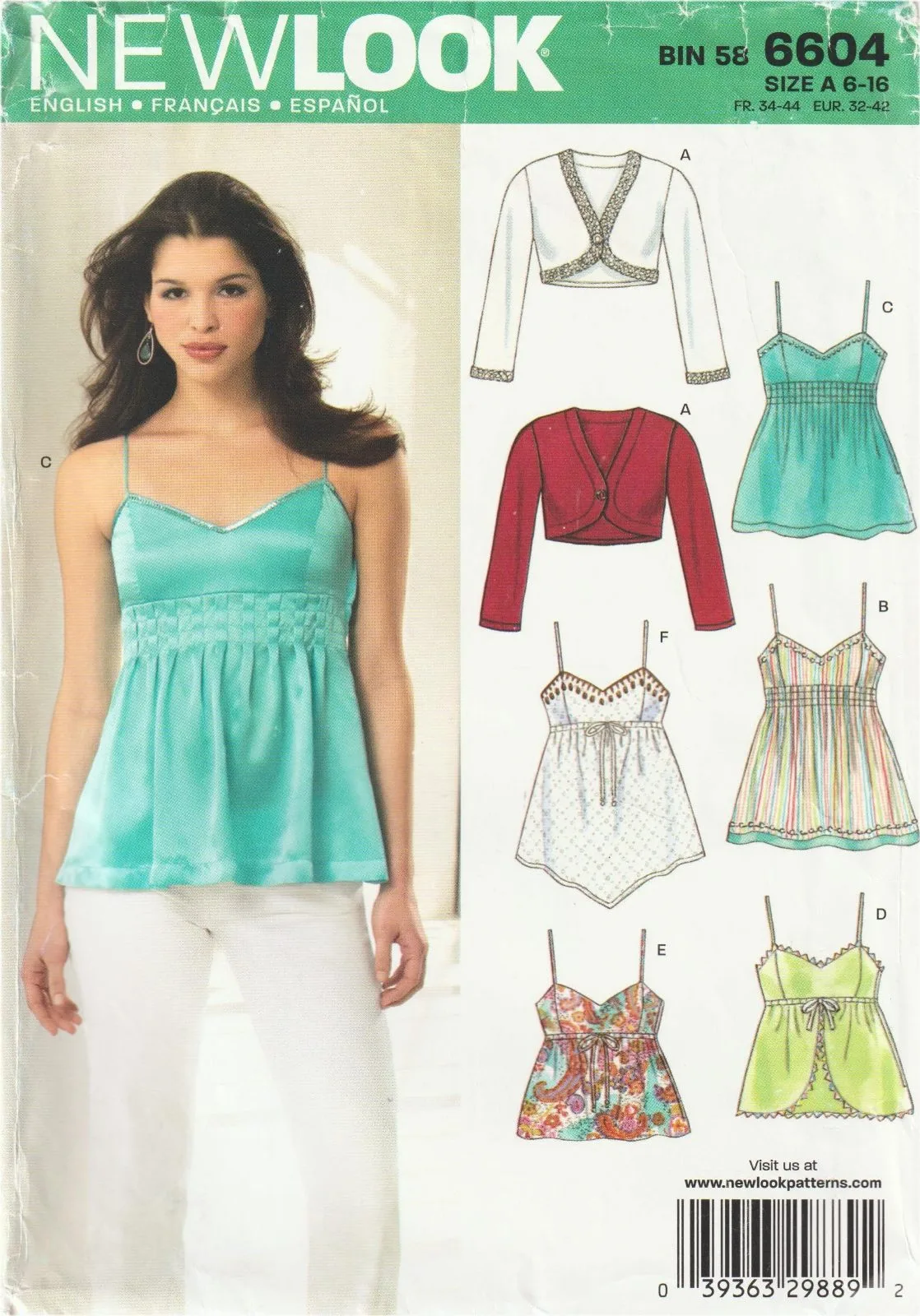 New Look 6604 Misses Tops Tunics Sewing Pattern Sizes 6-18 Uncut OOP — photo 2