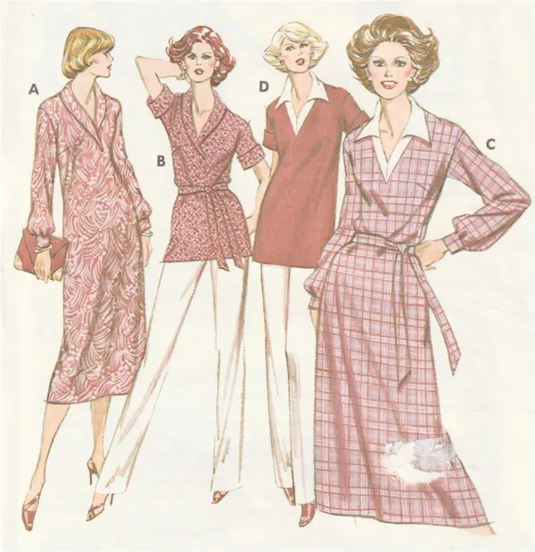 Kwik Sew 923 Vintage Wrap Dress Top Pants Sewing Pattern Size 6-12 Uncut