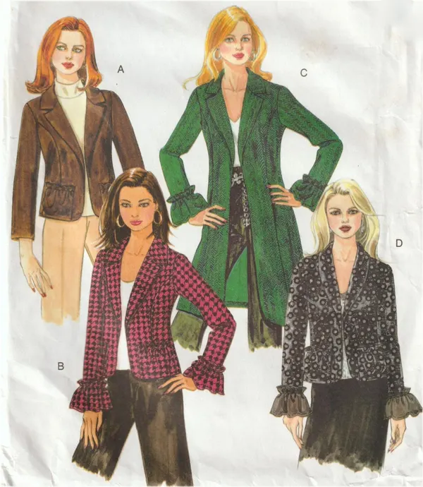 Butterick B5252 Vintage Jacket / Coat Sewing Pattern — Size AA (6-8-10-12) Uncut