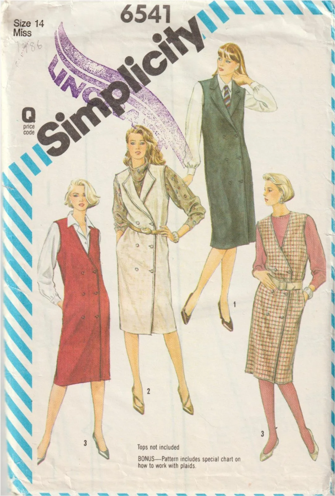 Simplicity 6541 Vintage Pinafore Dress Pattern — Size 14 Uncut — photo 2