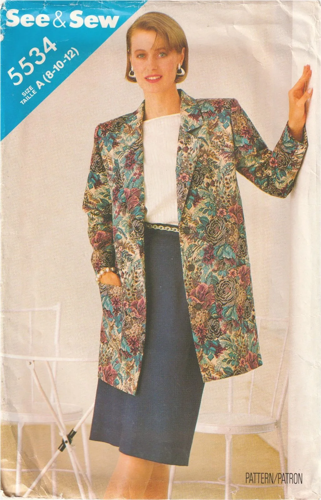See & Sew 5534 Vintage Jacket & Skirt Sewing Pattern — Size A (8-10-12) Uncut — photo 2