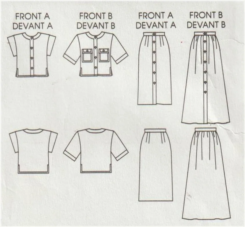 Very Easy Very Vogue 9901 Button Front Top Skirt Dress Pattern Size 14-18 Uncut — photo 4