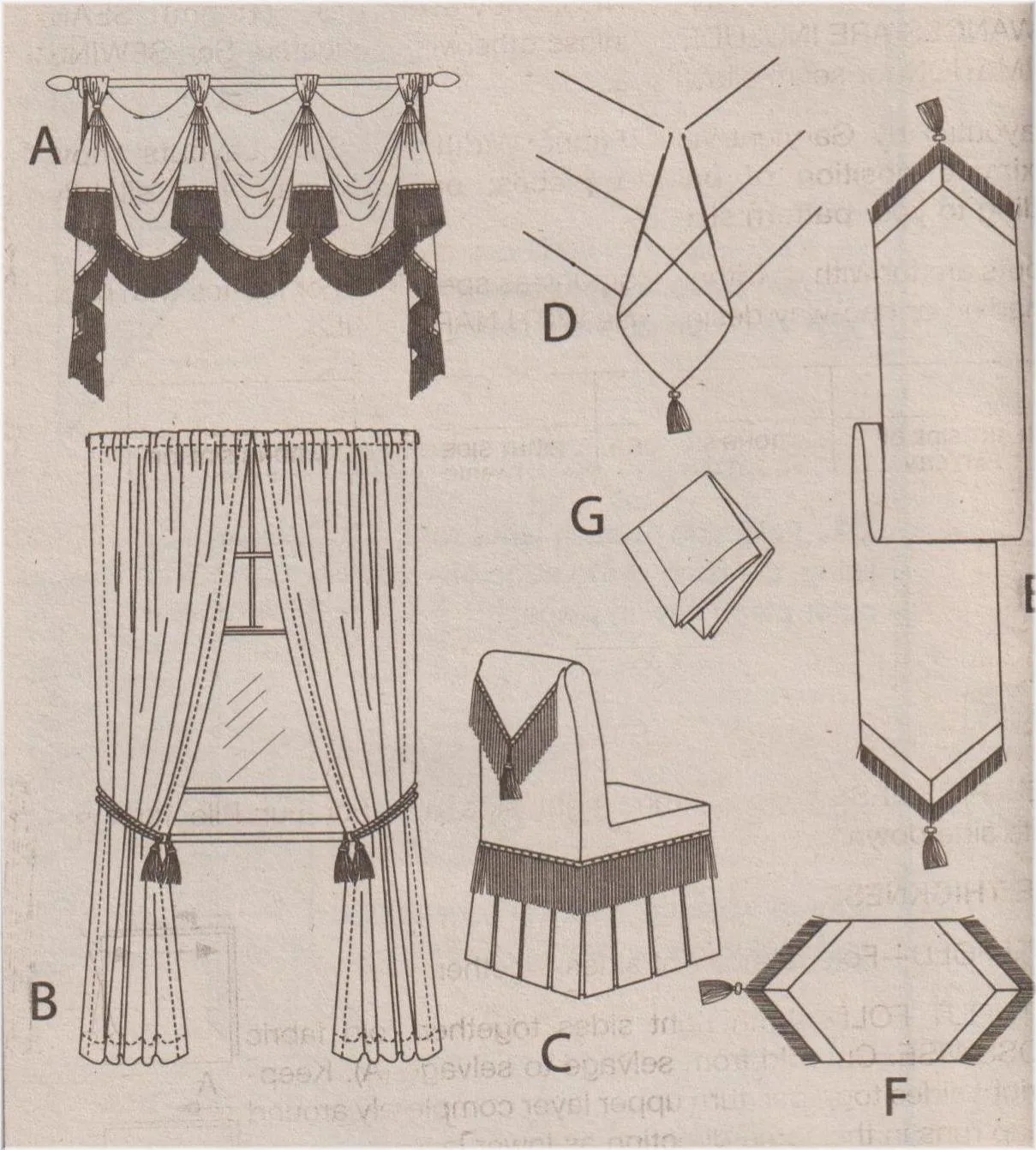 Butterick B4760 Waverly Home Decor Sewing Pattern Dining Room & Slip Covers — photo 4