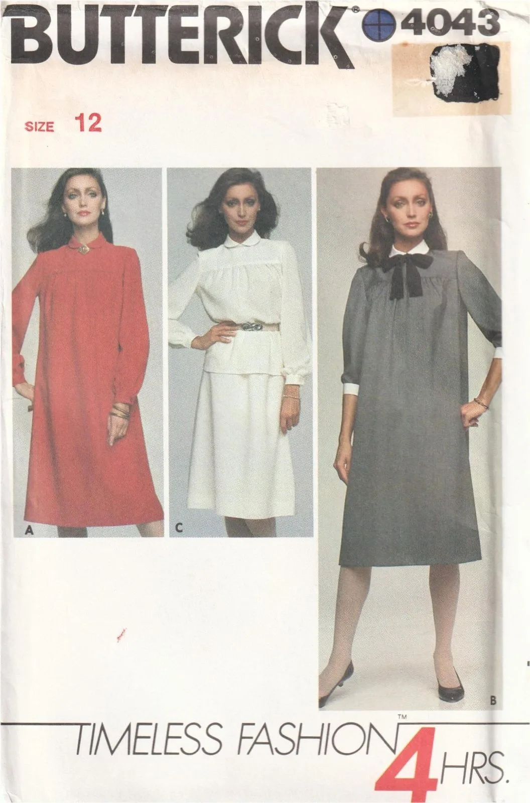 Butterick 4043 Timeless Fashion 4-Hours Vintage Dress & Top/Skirt Sewing Pattern — photo 2