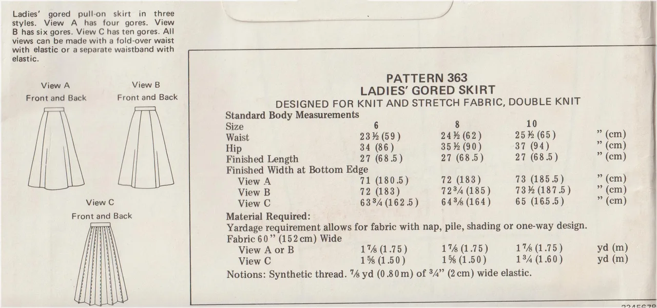 Kwik Sew 363 Vintage Gored Skirts Sewing Pattern Size 6-10 Uncut — photo 3