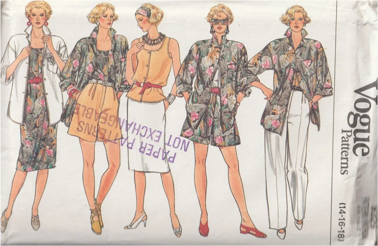 Vogue 9329 Jacket Top Skirt Pants Shorts Pattern Size 14-18 Uncut OOP — photo 2