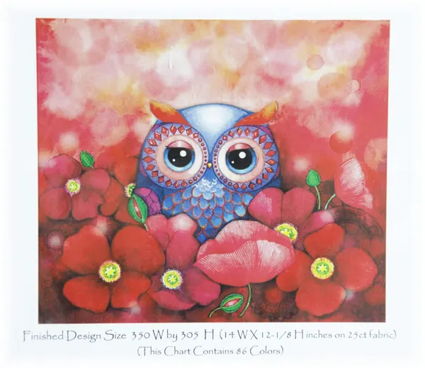 Heaven and Earth Designs Cross Stitch Chart — Owl In Poppy Field