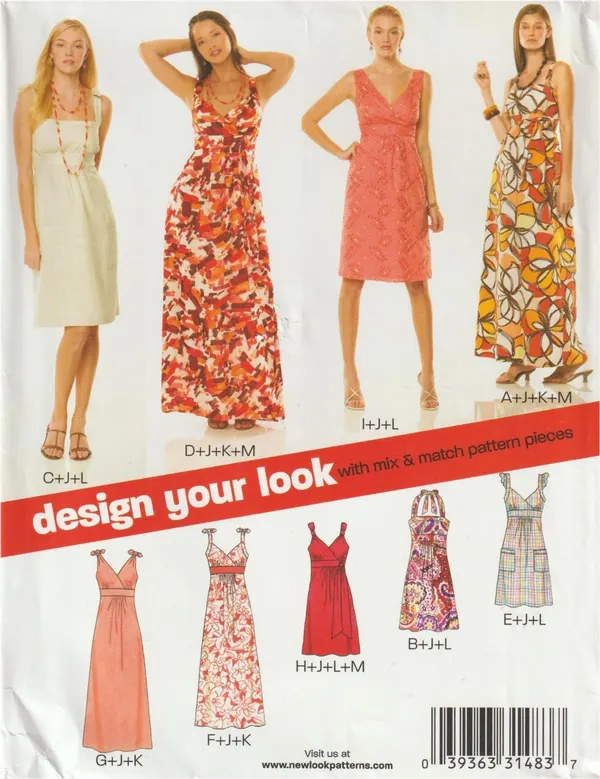 New Look 6774 Womens Dress Maxi Sundress Sewing Pattern Size 10-22 Uncut OOP