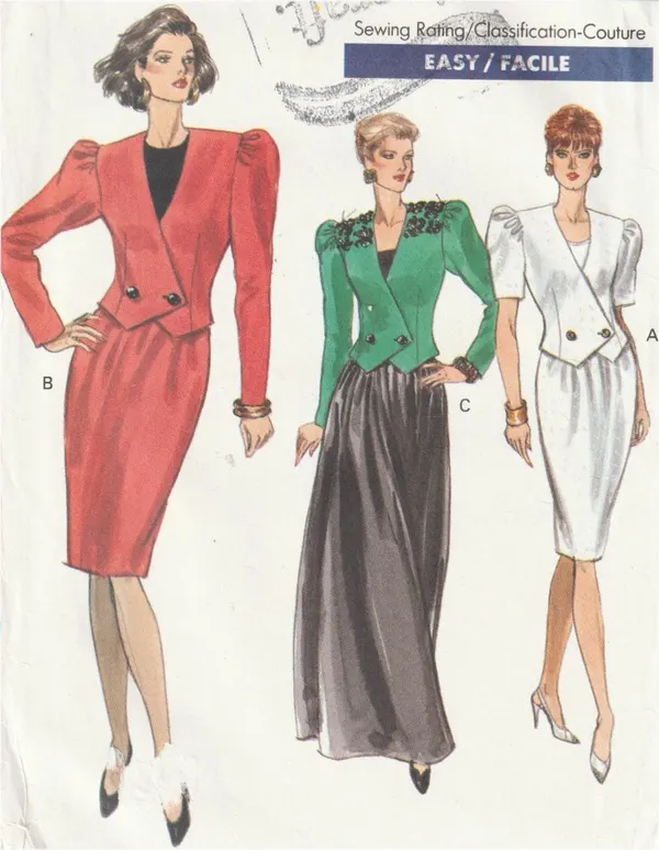 Title:  Vogue 7679 Asymmetric Jacket Skirt Dress Suit Pattern Size 12-16 Uncut