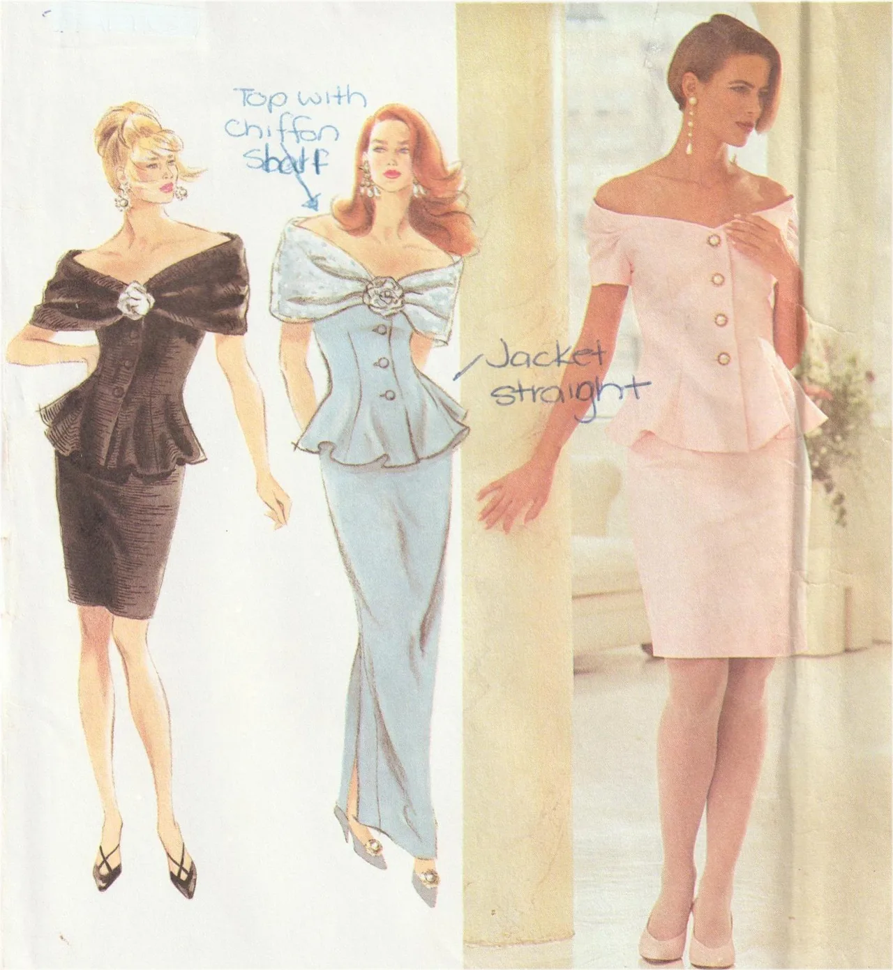 Simplicity 7678 Bridal Bridesmaid Off-Shoulder Dress Pattern Bundle Sizes 6-16 — photo 4