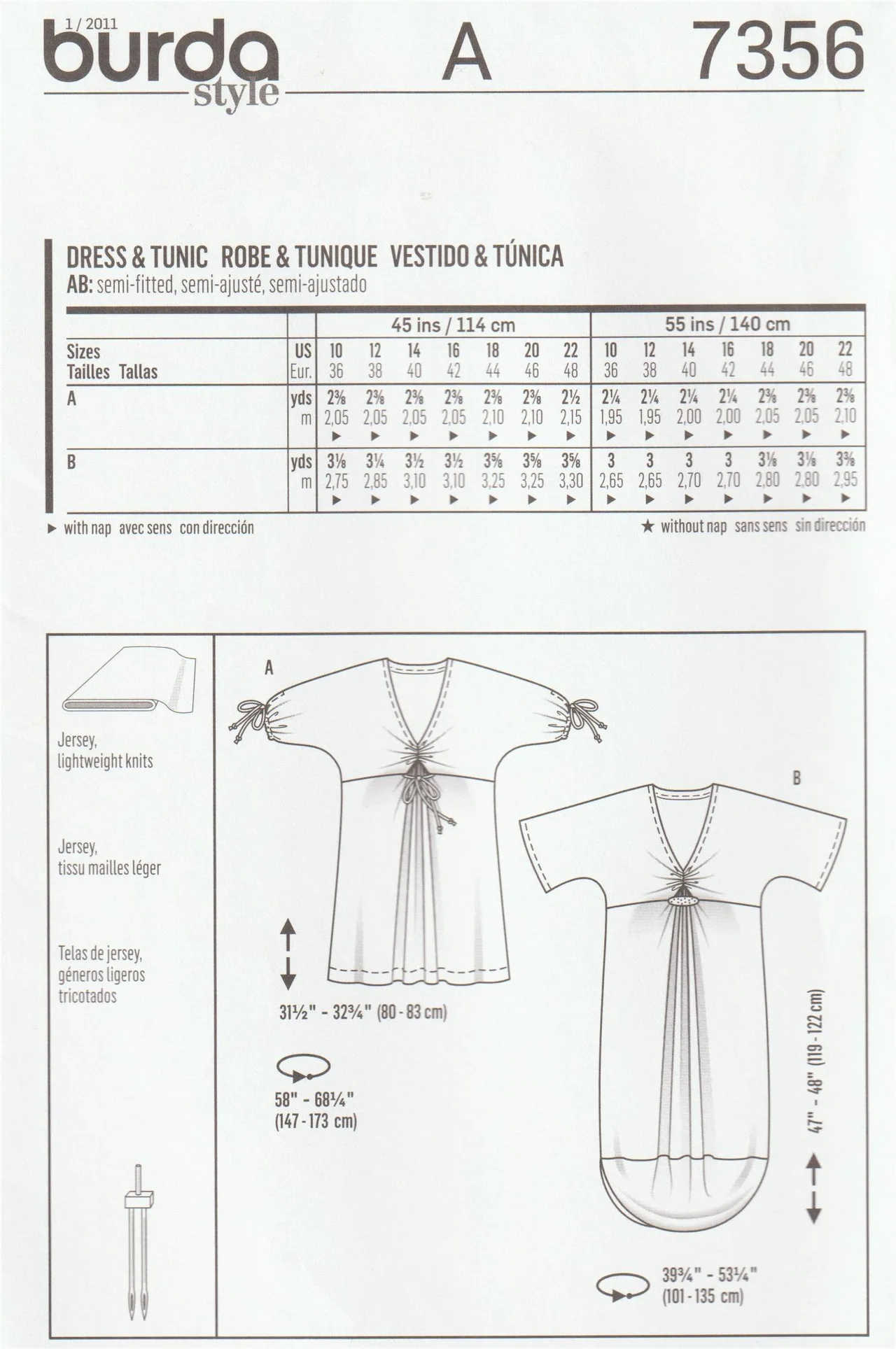 Burda 7356 Maternity Dress Tunic Sewing Pattern Sizes 10-22 Uncut OOP — photo 3