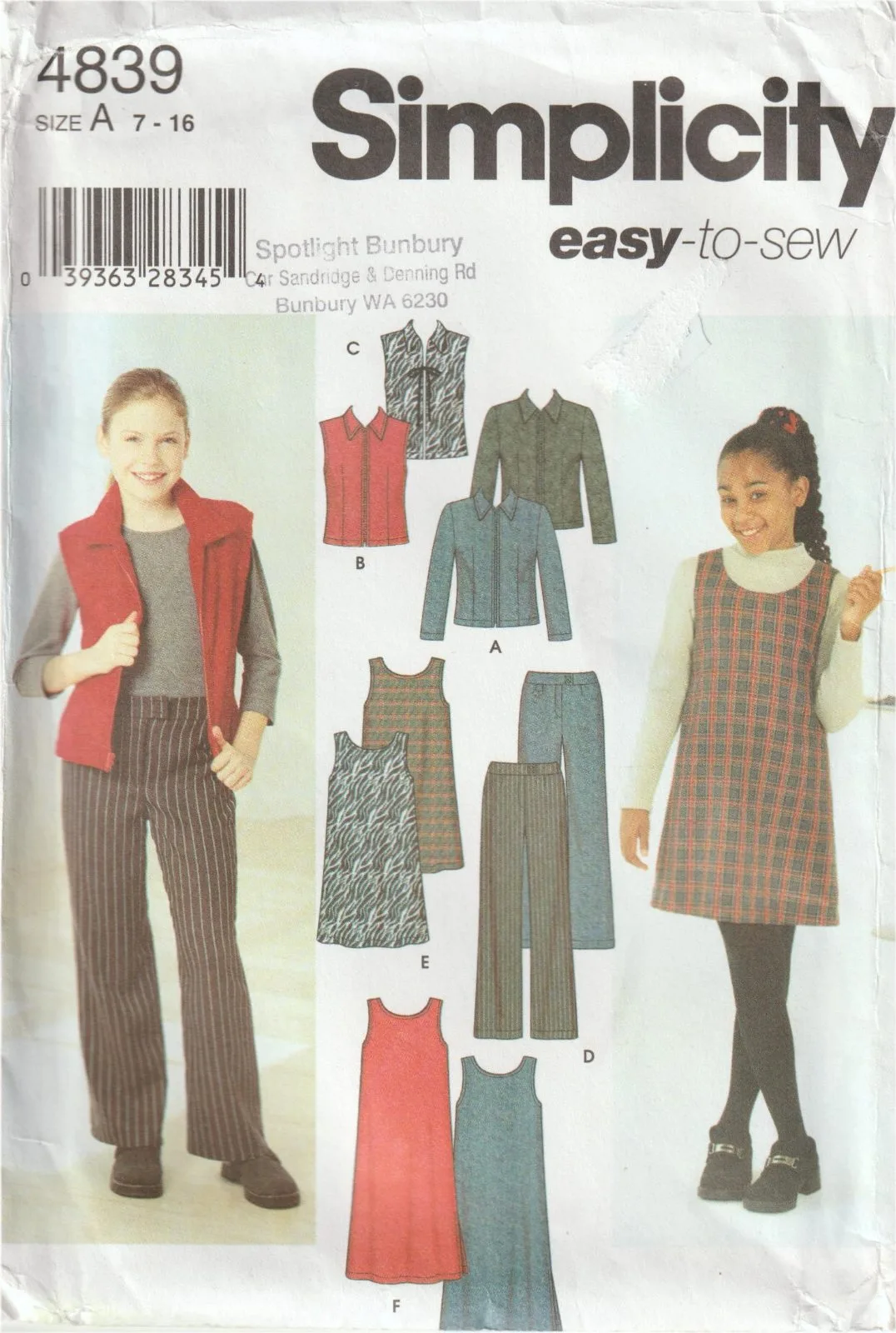 Simplicity 4839 Girls Easy Separates Sewing Pattern Sizes 7-16 Uncut — photo 2