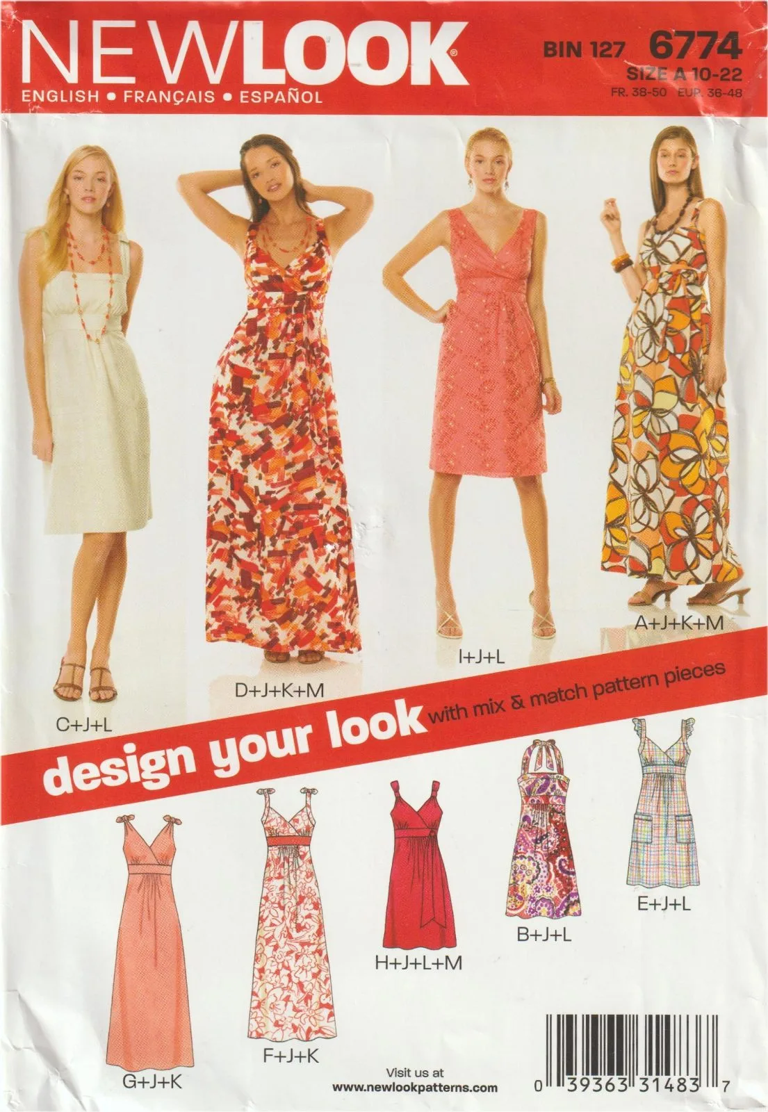 New Look 6774 Womens Dress Maxi Sundress Sewing Pattern Size 10-22 Uncut OOP — photo 2