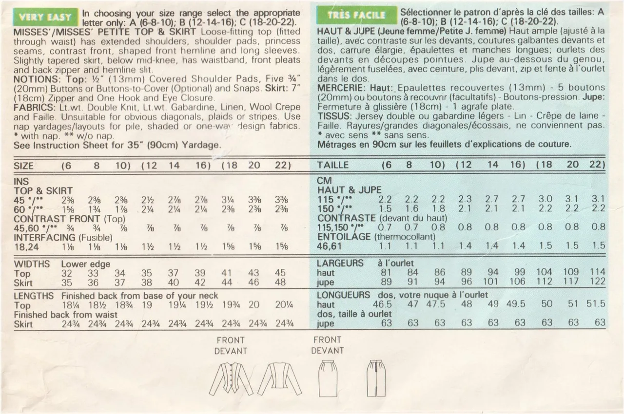 See & Sew 5616 / 645 Vintage Jacket & Skirt Sewing Pattern — Size A (6-8-10) Unc — photo 3