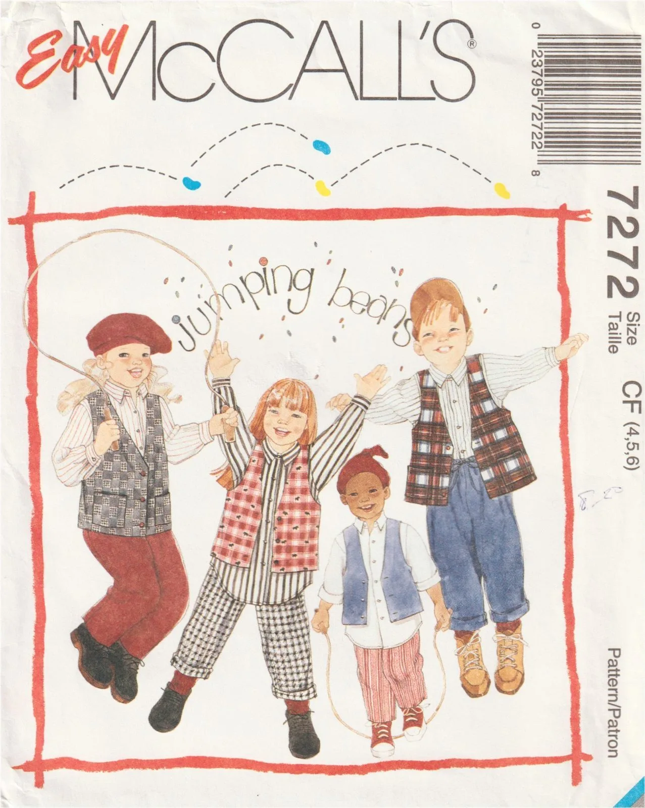 McCalls 7272 Kids Vest Shirt Trousers Pants Sewing Pattern Size 4-6 Uncut OOP — photo 2