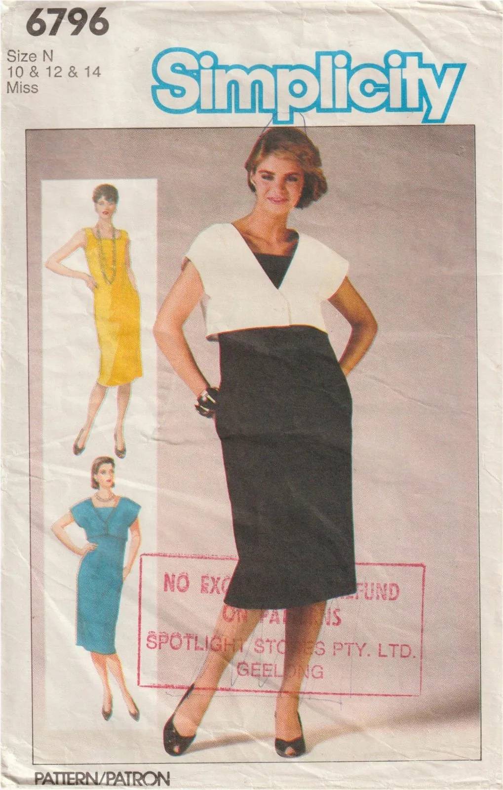 Simplicity 6796 Vintage Dress & Bolero Sewing Pattern — Size N (10-12-14) Uncut — photo 2
